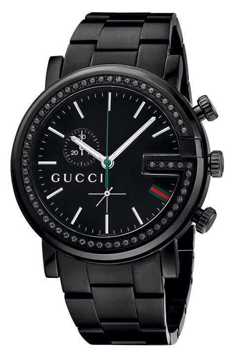 gucci ladies black face watch|gucci g chrono watch black.